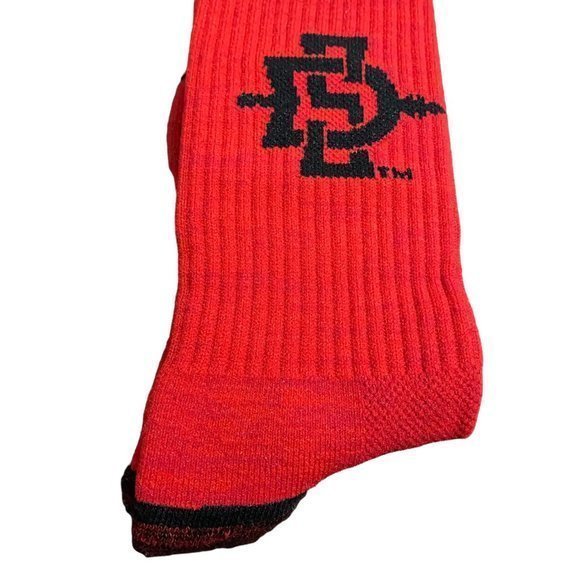Strideline San Diego State Aztec Full Knit NCAA Basketball Crew Socks Size M/L - Picture 3 of 6